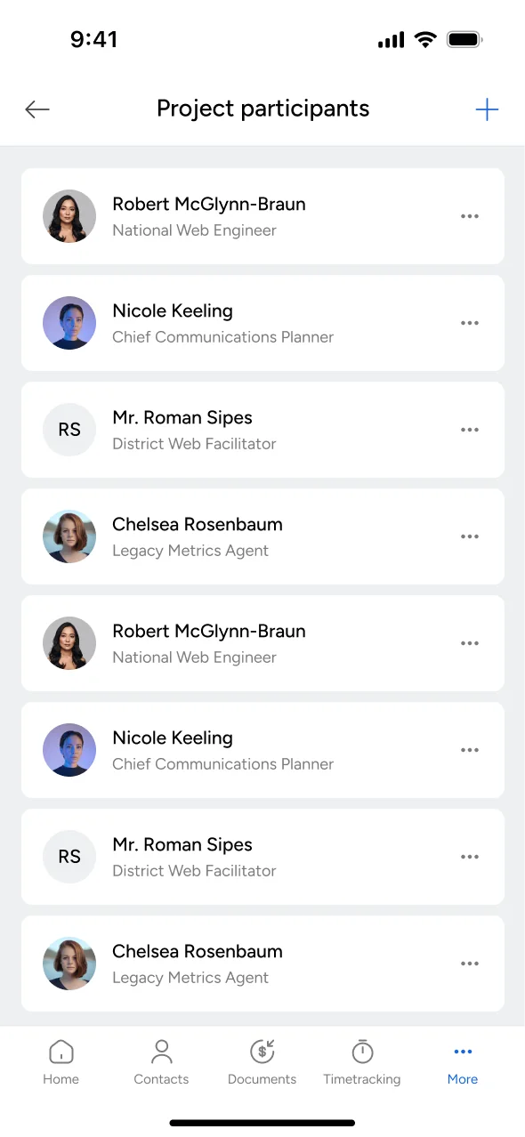 Mesh App mobile: Project participants